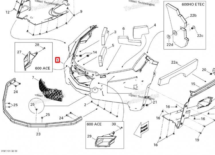 502007362 Панель передняя Ski-Doo 502007104