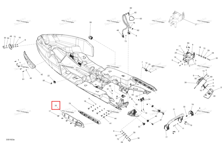 Левый Sponson модель RXT Sea-Doo RXT (2016) (292001877)