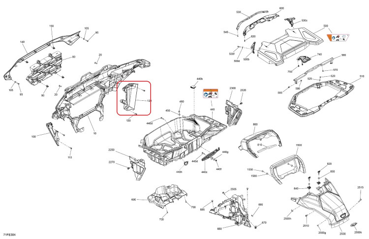 705018185 Пластиковая накладка правая для квадроциклов Can-Am OUTLANDER G3