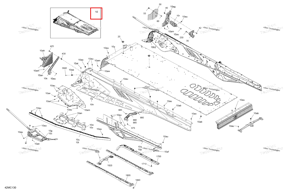 Глубокий чёрный шасси тоннель блок 154 ax Ski-Doo 518334282