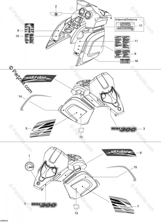 516003400 Наклейка на капот, Rotax 300