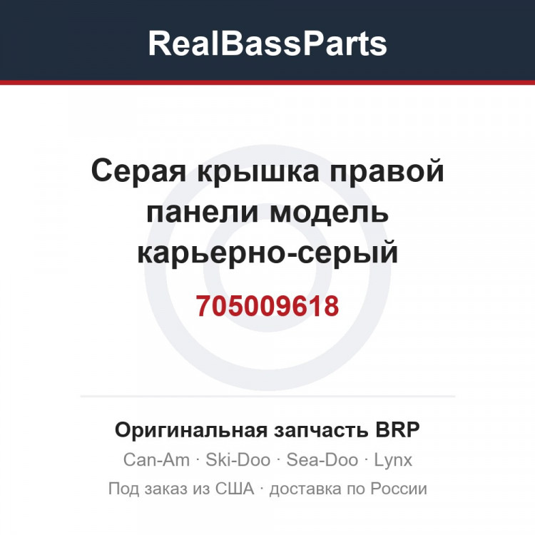 705009618 Серая крышка правой панели модель карьерно-серый