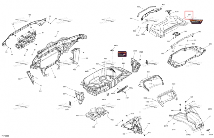 Передний коробка крышка комплект Can-Am Outlander 4x4 XT 1000R (2025) (715010511)
