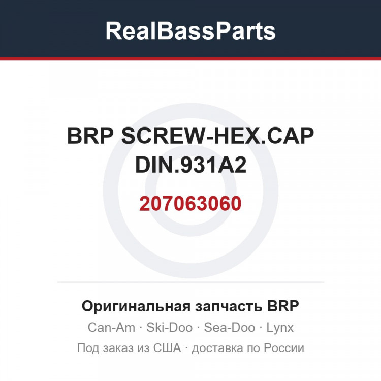 207063060 BRP SCREW-HEX.CAP DIN.931A2