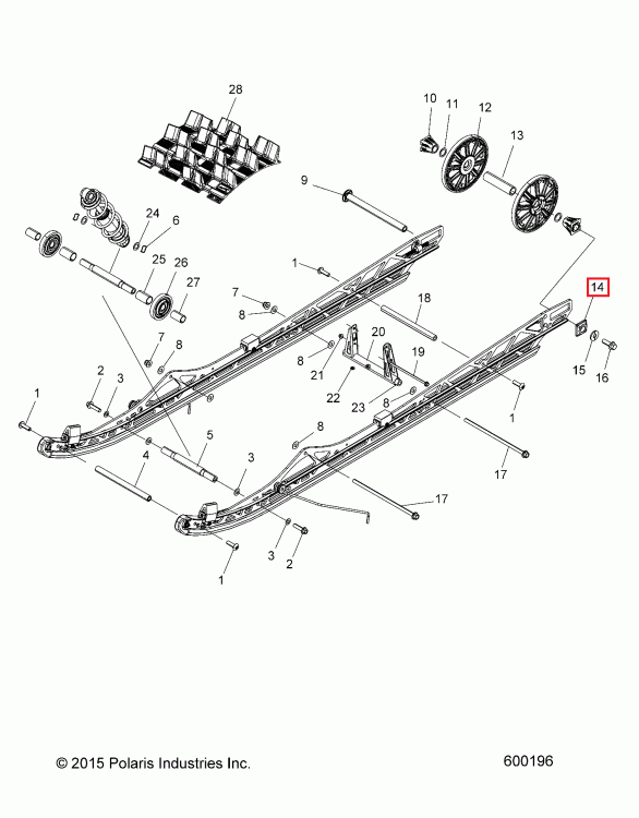 5436496 Проставка квадратная задней оси Polaris SPACER, IDLER , фото 2