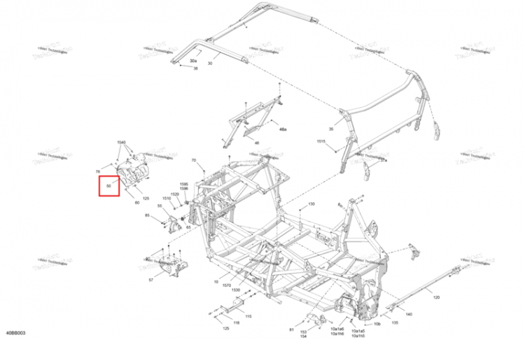 Глубокий чёрный передний бампер Can-Am Commander 1000R EFI DPS (2022) (705209043)