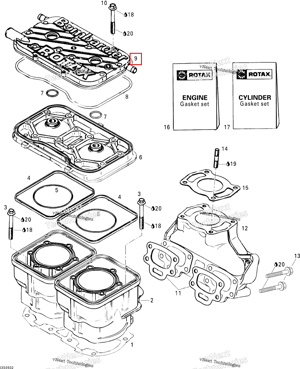 Головка цилиндра крышка серебристый Sea-Doo 420923262