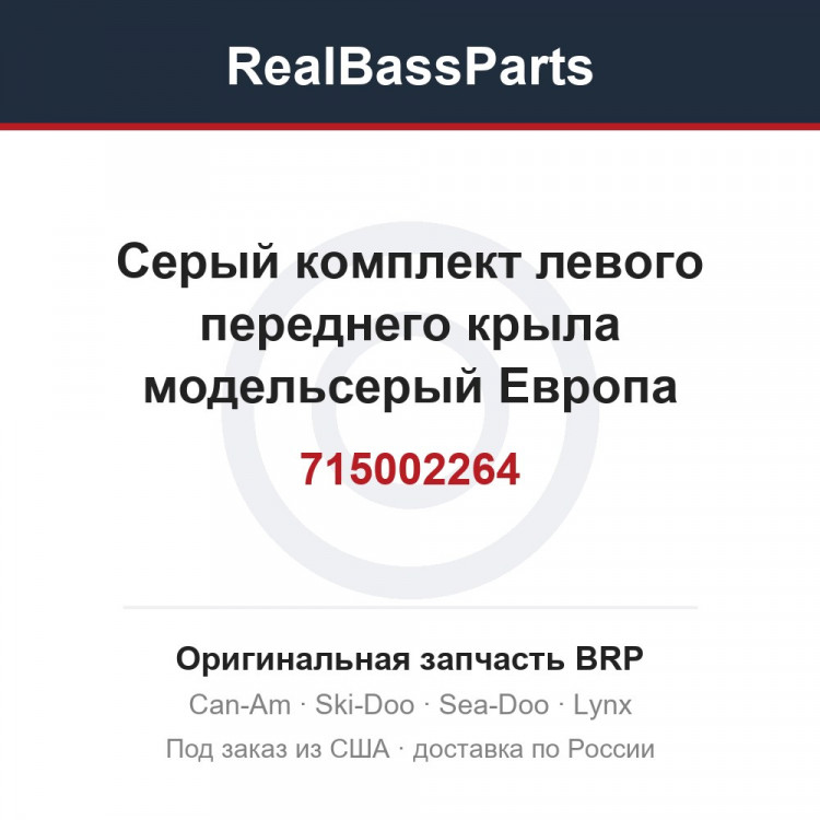 715002264 Серый комплект левого переднего крыла модельсерый Европа