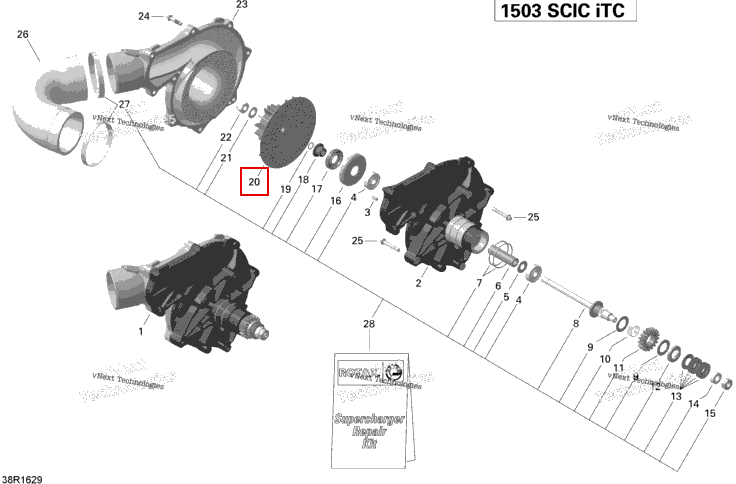 Компрессор крыльчатка Sea-Doo GTX (2016) (420867191)