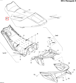 Сиденье крышка Jaune B 190 Ski-Doo 510004492