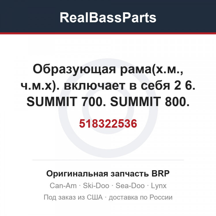 518322536 Образующая рама(х.м., ч.м.х). включает в себя 2 6. SUMMIT 700. SUMMIT 800.