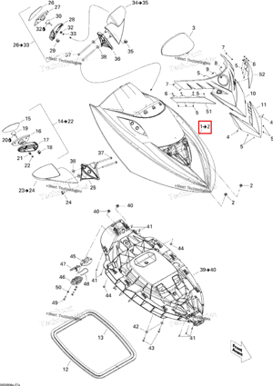 Верхний STORAGE крышка, глубокий чёрный Sea-Doo 269501685