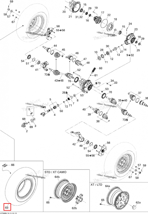 Передний шина XT Can-Am Outlander MAX 800 XT (2008) (705400431)