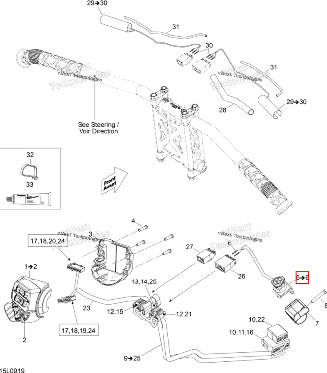 Kill выключатель в сборе Ski-Doo Expedition TUV 600 H.O. SDI REV-XU (2009) (515176708)