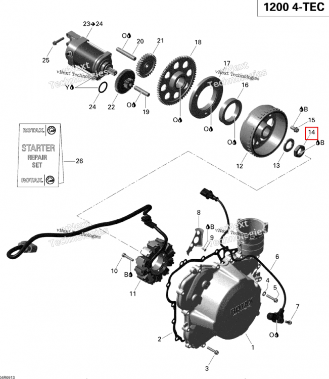 Шестигранный гайка M22 Ski-Doo GTX LE 1200 4-TEC (2009) (420842234)