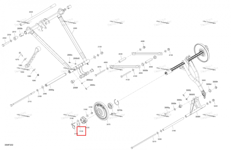 Retaining пластина Ski-Doo Summit X 850 E-TEC Turbo R (2026) (503197970)