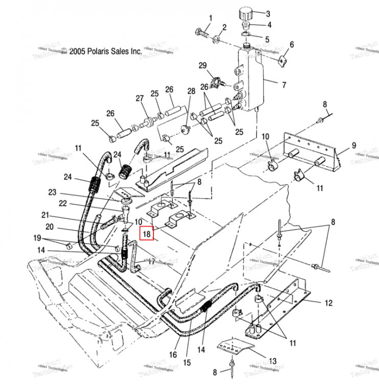 Кронштейн OILTANK COINED Polaris Widetrak LX (2006) (5241334)
