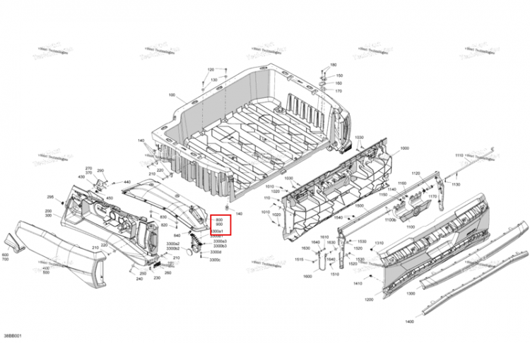 Правый задний колесо дуга защита Can-Am Commander 1000R EFI DPS (2022) (705015483)