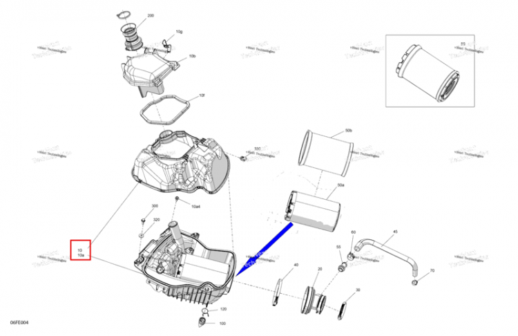 Впуск глушитель крышка комплект включает 10 to 10 g Can-Am Outlander 4x4 DPS 700 (2025) (715010545)