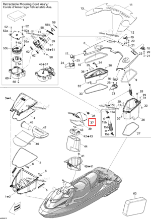 GLOVE коробка дверь TOPAZ Sea-Doo 264000004
