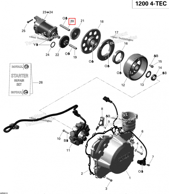 Cylindrical штифт M10 × 65 Ski-Doo GTX LE 1200 4-TEC (2009) (420229470)