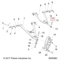 Гайка верхней шаровой Polaris NUT-HXFL M12X1.5 ZOD 7547490