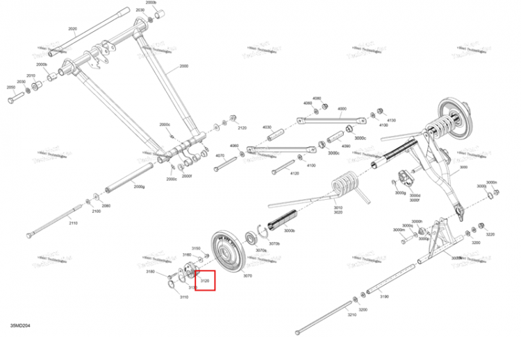 Подвески опора Ski-Doo Summit 850 E-TEC Turbo R X (2024) (503196322)