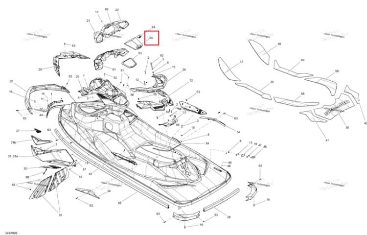 Glove коробка дверь Sea-Doo RXP (2016) (291003331)
