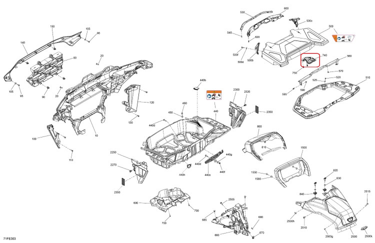 705019227 Разделительная панель для квадроциклов Can-Am OUTLANDER G3