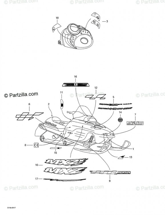 516000261 Наклейка Ski-Doo