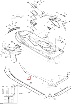 Левый Center передний Carpet Sea-Doo 291002168