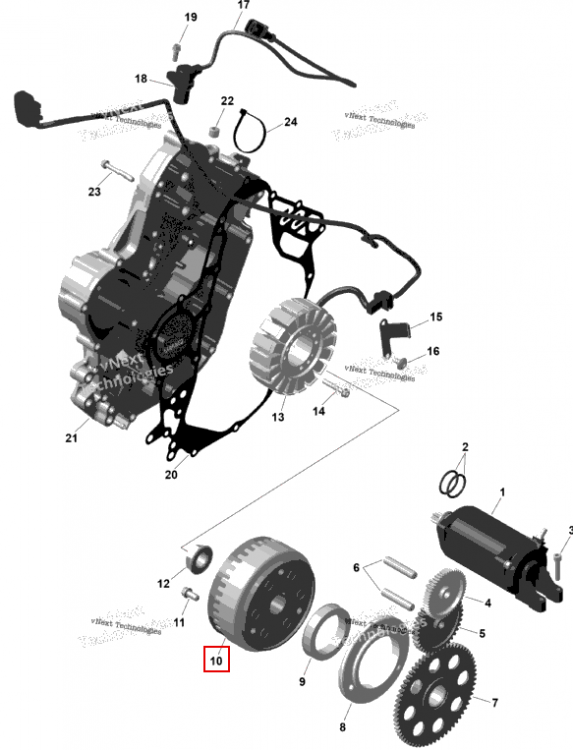 Маховик в сборе Can-Am Outlander 4x4 XT 1000R (2025) (420686897)