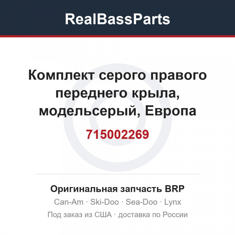 715002269 Комплект серого правого переднего крыла, модельсерый, Европа