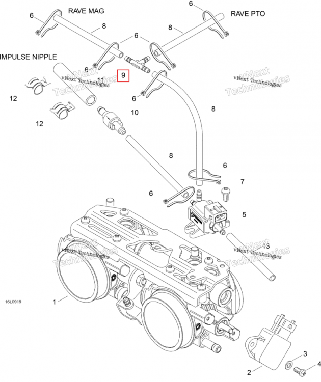 T фитинг Ski-Doo Expedition TUV 600 H.O. SDI REV-XU (2009) (420660550)