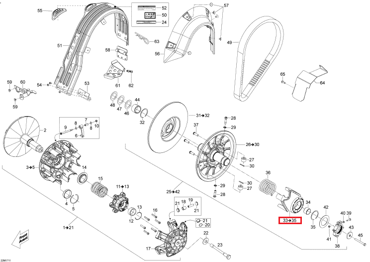 417127411 Хеликс вариатора Ski-Doo 417127205 