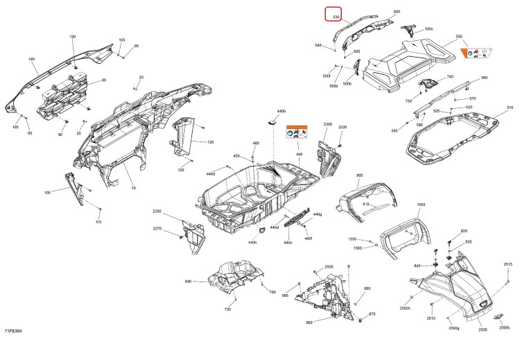 705211758 Усилитель передней крышки багажника для квадроциклов Can-Am OUTLANDER G3