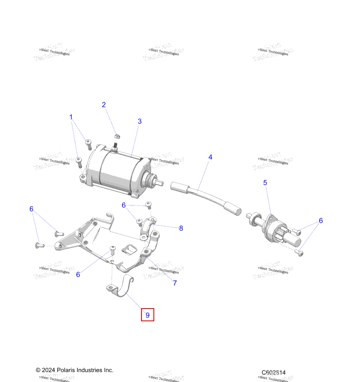 1028540 В сборе кронштейн ELEC START / клипса