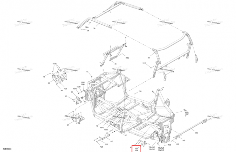 Правый задний открытый багажник крепление Can-Am Commander 1000R EFI DPS (2022) (705210343)