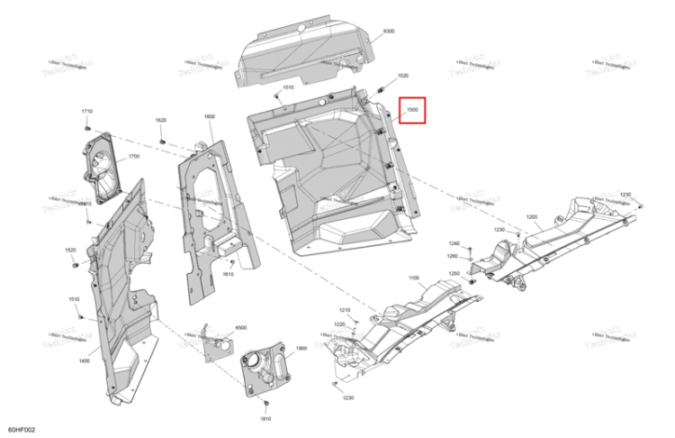 Передний Seperation панель Can-Am Maverick Turbo RR XRS (2026) (707901350)
