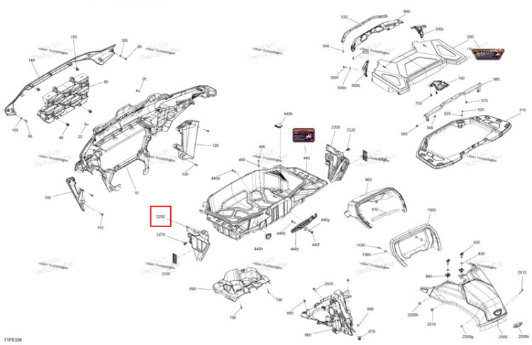 Левый передний радиатор дефлектор Can-Am Outlander 4x4 XT 1000R (2025) (705015256)