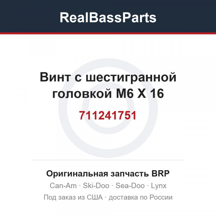 711241751 Винт с шестигранной головкой M6 X 16