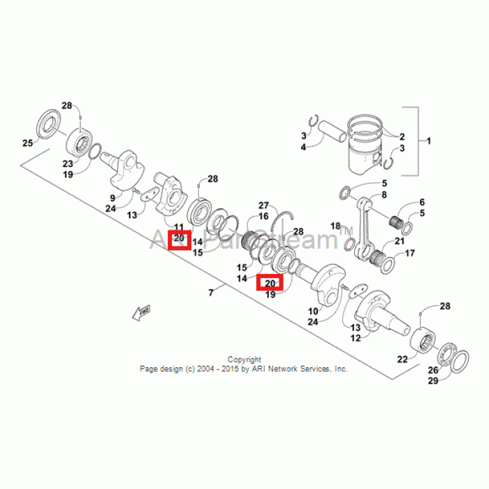 Подшипник коленвала центральный Arctic Cat BEARING,BALL,M35 3008-421 3003-360