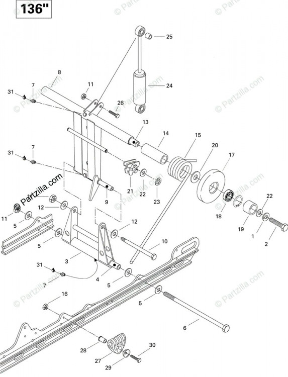 503144300 AXE SUP. JUMEL.*AXLE-PIV.UPPER  Ось подвески