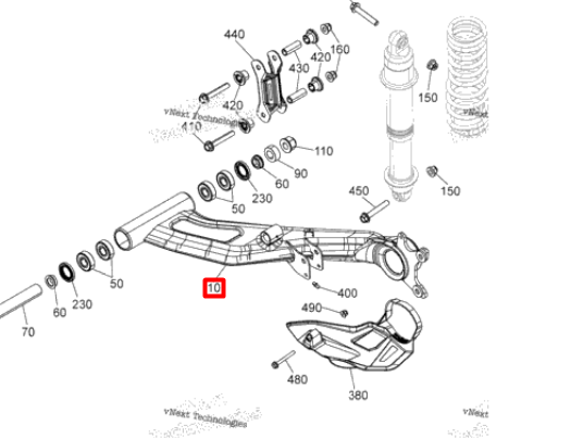 706003041 Рычаг задний левый 19+ Can-Am