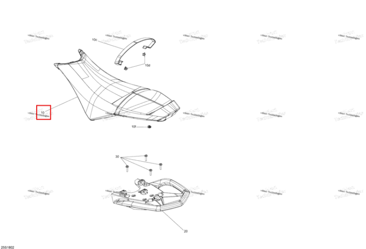 Сиденье в сборе Package Trixx Sea-Doo Spark 900 HO ACE (2018) (269003044)
