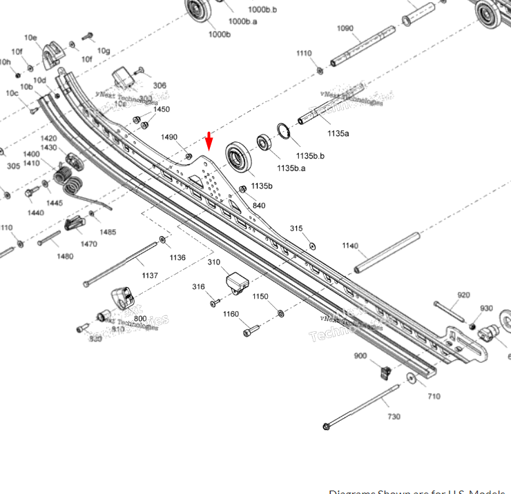 503195967 Рельса красная 165 Ski-Doo 503195078 503194514 503194516 503195080 503194253 503195074 503195076 503195139 503195483 503195556 