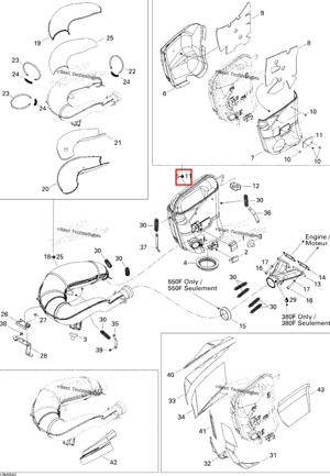 377 глушитель в сборе 380 F Ski-Doo 514053877