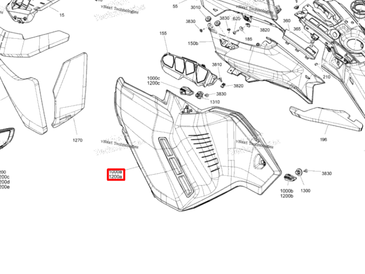 517307021 Панель левая Ski-Doo EXPEDITION