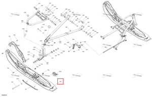 Глубокий чёрный лыжа Pilot RX a to 10 a1 Ski-Doo 505075971