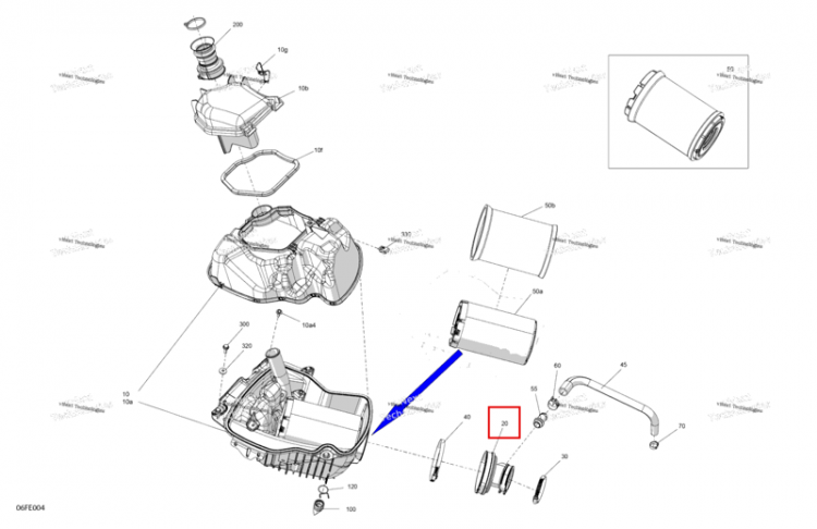 Впуск переходник Can-Am Outlander 4x4 DPS 700 (2025) (707800980)